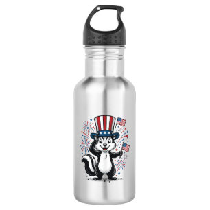 Patriotic Skunk Vintage Fireworks Graphic Shirt_1 532 Ml Water Bottle
