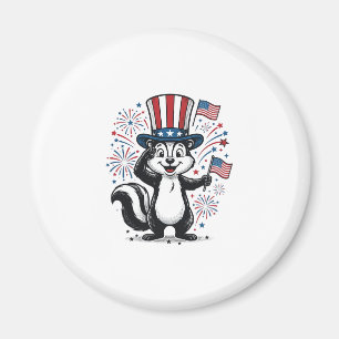 Patriotic Skunk Vintage Fireworks Graphic Shirt_1 Magnet
