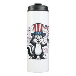Patriotic Skunk Vintage Fireworks Graphic Shirt_1 Thermal Tumbler