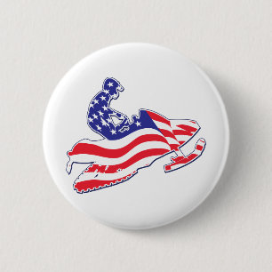 Patriotic-Sledder 6 Cm Round Badge
