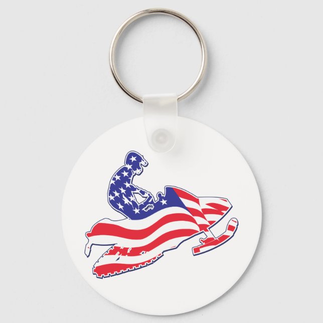 Patriotic-Sledder Key Ring (Front)