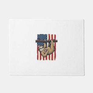 Patriotic Sloth Vintage Engraving Shirt Design_1 Doormat