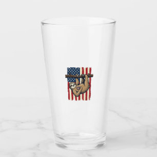 Patriotic Sloth Vintage Engraving Shirt Design_1 Glass