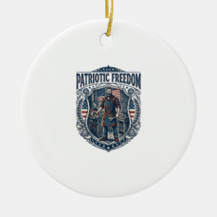 Patriotic Small Business Owner Ceramic Tree Decoration