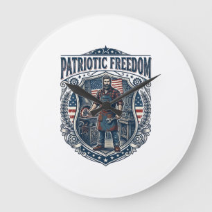 Patriotic Small Business Owner Large Clock