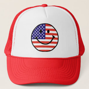 Patriotic Smile Face Trucker Hat