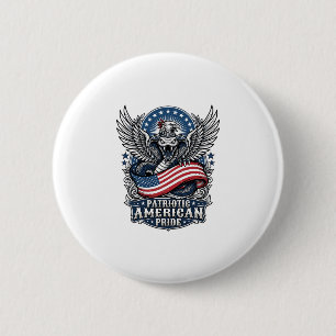 Patriotic Snake Skull Liberty Beast Animal Hybrid 6 Cm Round Badge