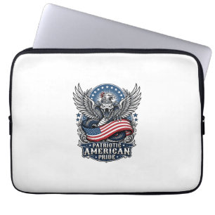 Patriotic Snake Skull Liberty Beast Animal Hybrid Laptop Sleeve
