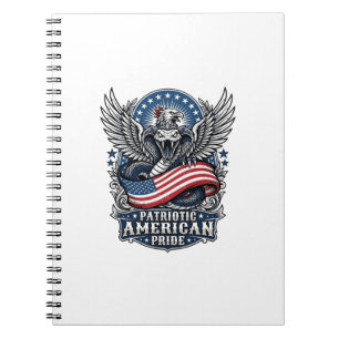 Patriotic Snake Skull Liberty Beast Animal Hybrid Notebook