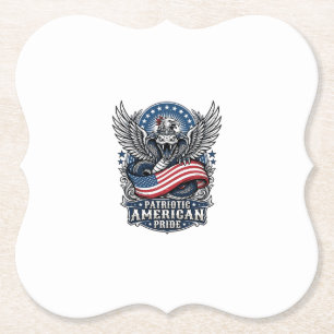 Patriotic Snake Skull Liberty Beast Animal Hybrid Paper Coaster