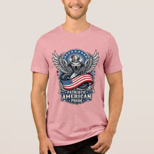 Patriotic Snake Skull Liberty Beast Animal Hybrid  Tri-Blend Shirt