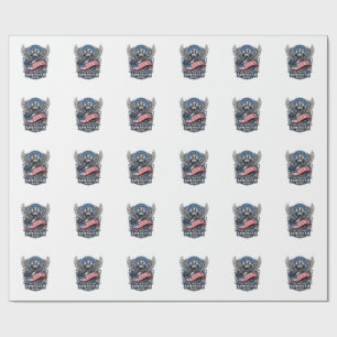 Patriotic Snake Skull Liberty Beast Animal Hybrid Wrapping Paper