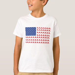 Patriotic Snowboarder American Flag T-Shirt