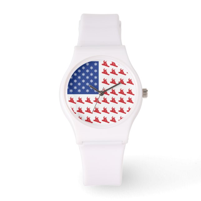 Patriotic Snowboarder Watch (Front)