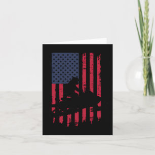 Patriotic Snowmobile Rider Usa Flag Winter Sports Card