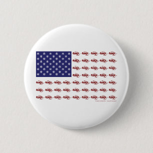 Patriotic Snowmobiling 6 Cm Round Badge
