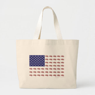 Patriotic Snowmobiling Large Tote Bag