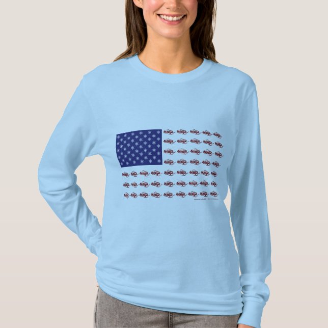Patriotic Snowmobiling T-Shirt (Front)