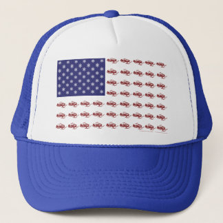Patriotic Snowmobiling Trucker Hat