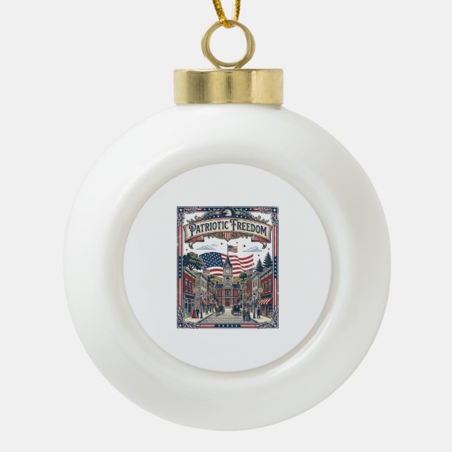 Patriotic Soap Maker Ceramic Ball Christmas Ornament (Front)