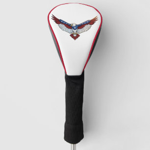 Patriotic Soaring Eagle Graphic – Red White Golf Head Cover