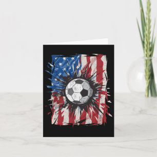 Patriotic Soccer 4th Of July Men Usa American Flag Card