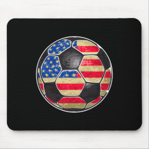 Patriotic Soccer Ball Usa Flag Mouse Pad