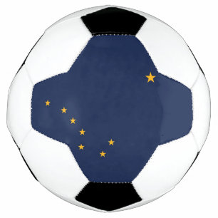 Patriotic Soccer Ball with Flag of Alaska, USA