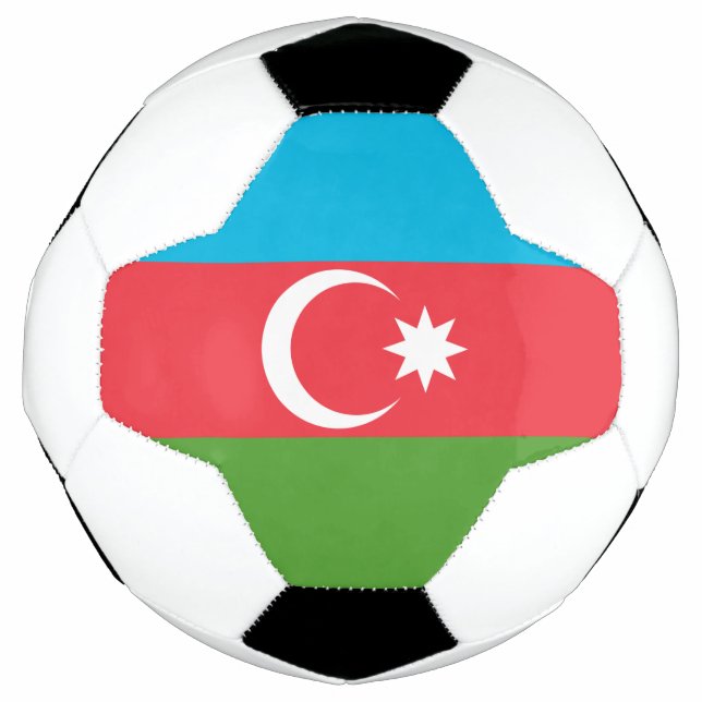 Patriotic Soccer Ball with Flag of Azerbaijan (Front)