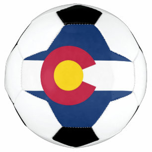 Patriotic Soccer Ball with Flag of Colorado, USA