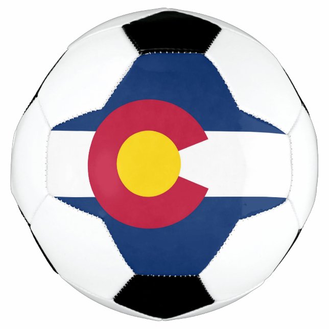 Patriotic Soccer Ball with Flag of Colorado, USA (Front)