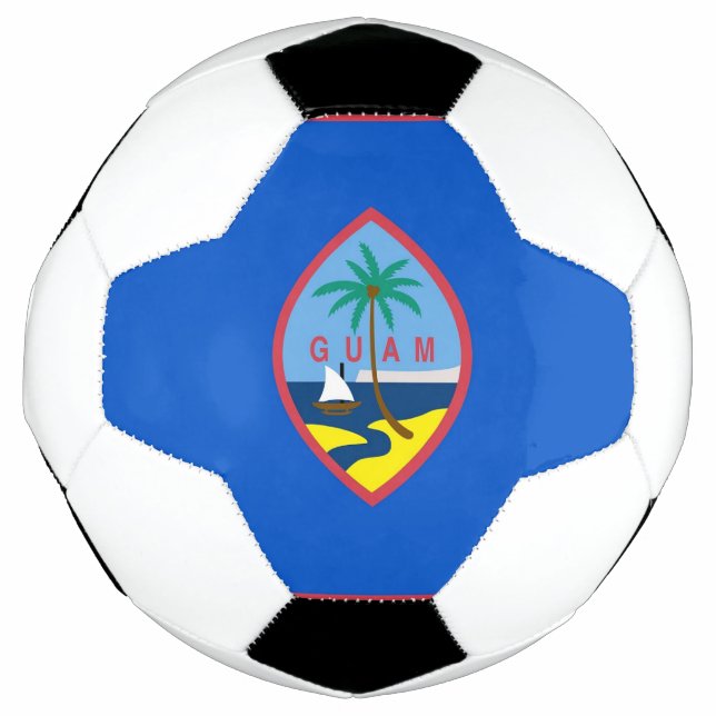 Patriotic Soccer Ball with Flag of Guam, USA (Front)