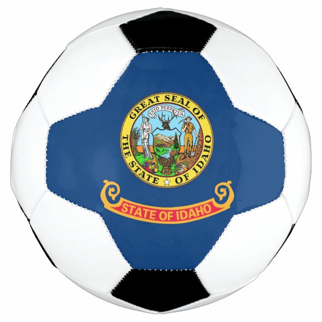 Patriotic Soccer Ball with Flag of Idaho, USA (Front)