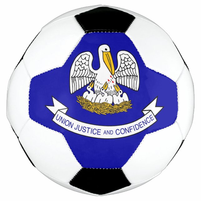 Patriotic Soccer Ball with Flag of Louisiana, USA (Front)