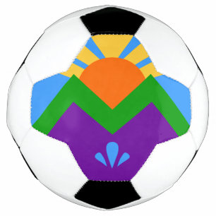 Patriotic Soccer Ball with Flag of Manitou Springs