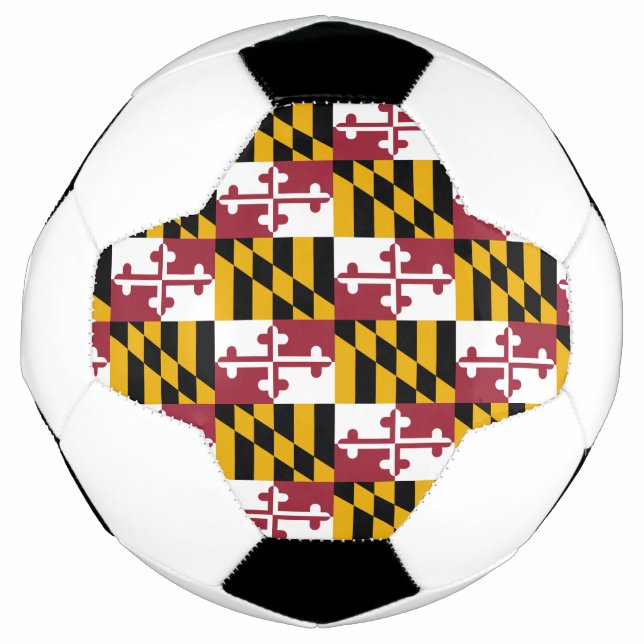 Patriotic Soccer Ball with Flag of Maryland, USA (Front)