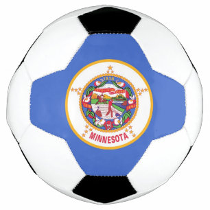 Patriotic Soccer Ball with Flag of Minnesota
