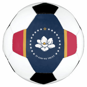 Patriotic Soccer Ball with Flag of Mississippi, US