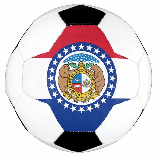 Patriotic Soccer Ball with Flag of Missouri (Front)