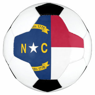 Patriotic Soccer Ball with Flag of North Carolina