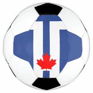 Patriotic Soccer Ball with Flag of Toronto, Canada