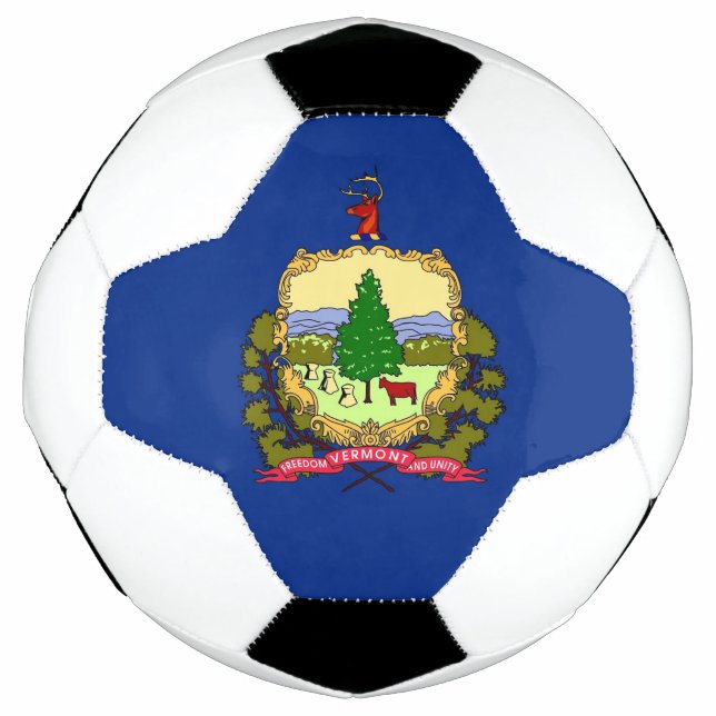 Patriotic Soccer Ball with Flag of Vermont (Front)