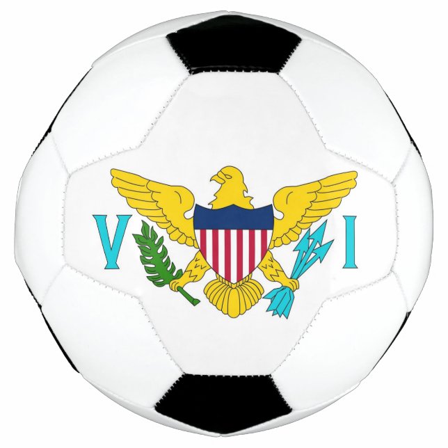 Patriotic Soccer Ball with Flag of Virgin Islands (Front)