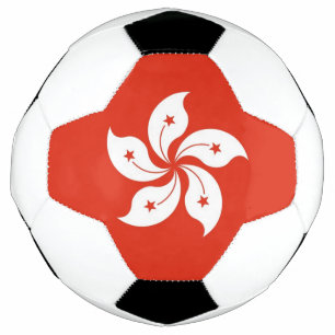 Patriotic Soccer Ball with Hong Kong Flag