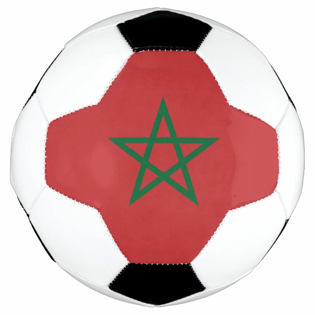 Patriotic Soccer Ball with Morocco Flag (Front)