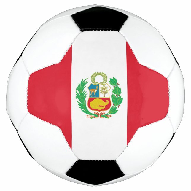 Patriotic Soccer Ball with Peru Flag (Front)