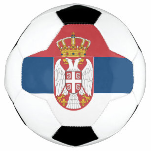 Patriotic Soccer Ball with Serbia Flag