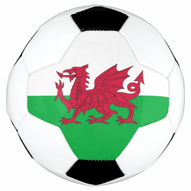 Patriotic Soccer Ball with Wales Flag (Front)
