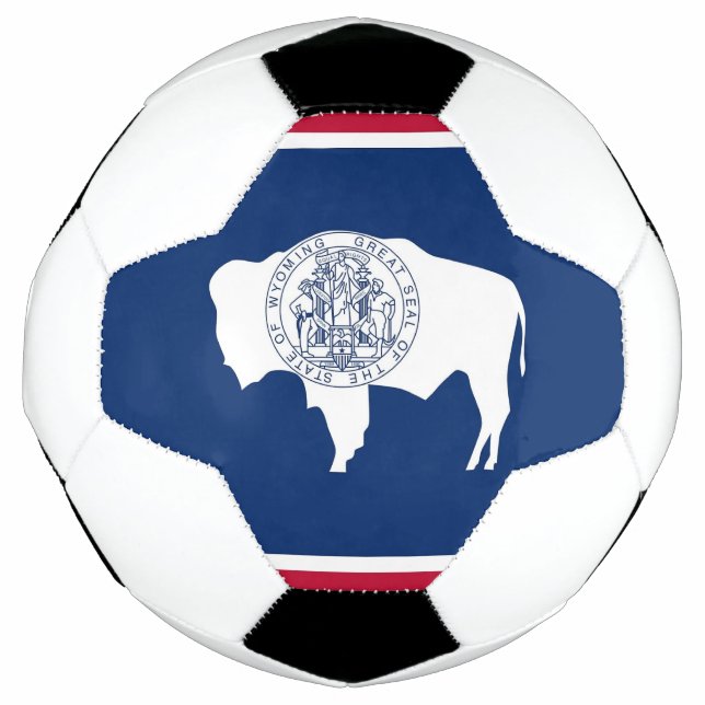 Patriotic Soccer Ball with Wyoming State Flag (Front)