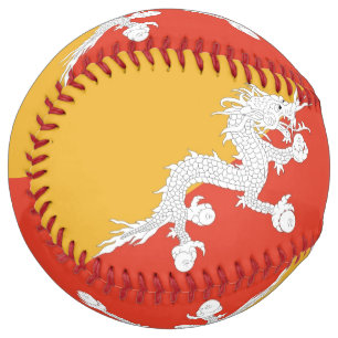 Patriotic Softball with flag of Bhutan